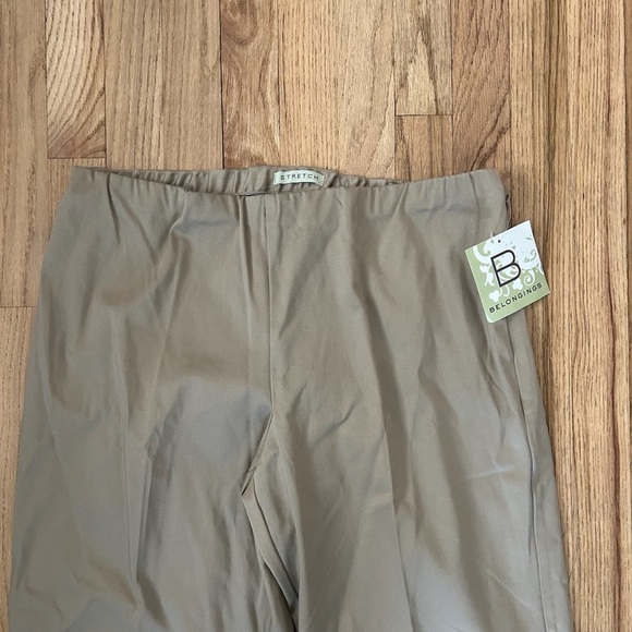 Belongings Stretch Tan Embroidered Paisley Dress Pants Sz 14 NWT - Picture 2 of 6